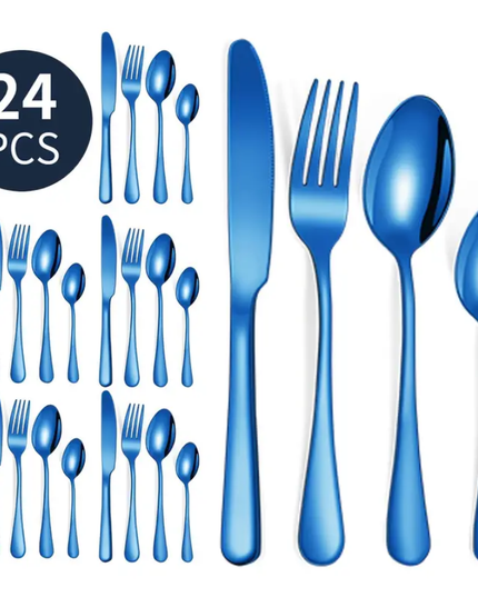 24 vnt. stalo įrankių komplektas, rinkinys "įvairių spalvų"