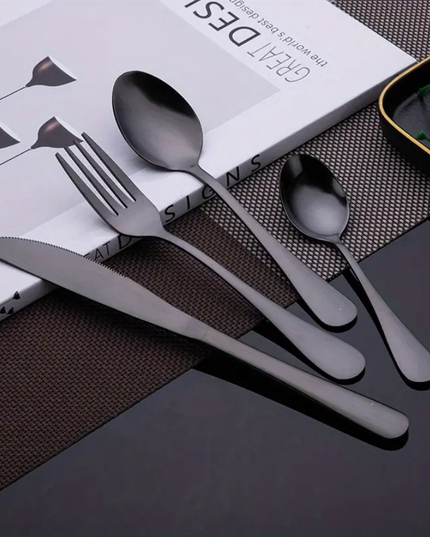 24 vnt. stalo įrankių komplektas, rinkinys "įvairių spalvų"