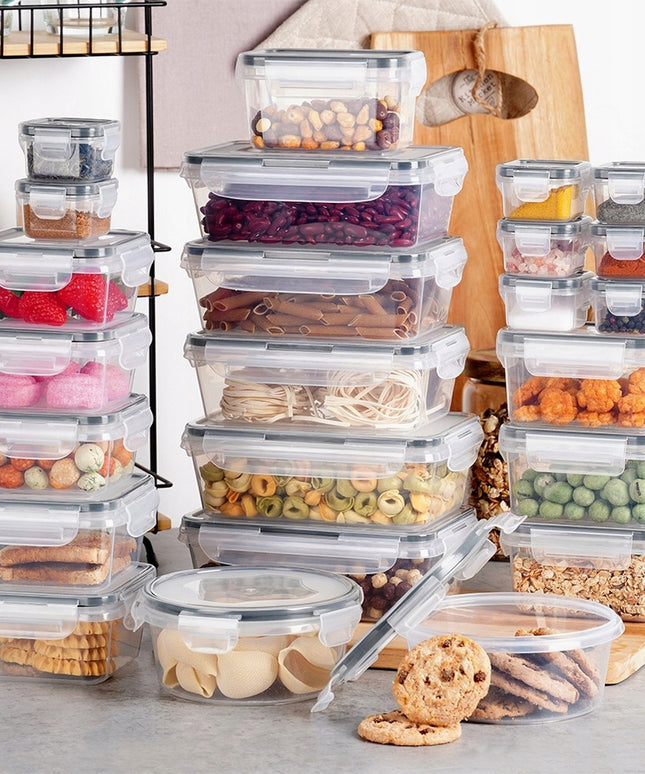 24x Virtuvinis maisto laikymo indelis, maisto dėžutė, talpyklų rinkinys