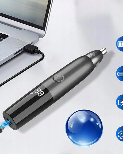 4 viename akumuliatorinis nosies ir ausų plaukelių trimeris, barzdos ir veido plaukų skustuvas, 600 mAh
