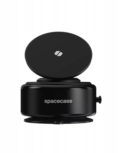 Spacecase automatinis magnetinis automobilinis telefono laikiklis su siurbtuku, skirtas MagSafe, juodas