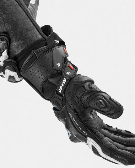 SHIMA RS-3 vyriškos sportinės motociklininko pirštinės, baltos