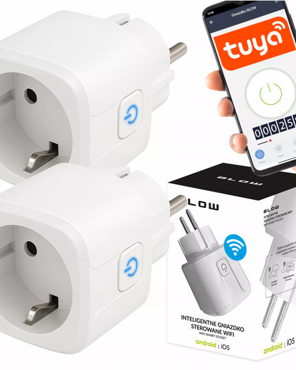 2x Programuojamas laikmatis, Wi-Fi išmanusis lizdas TUYA, galios matuoklis, 16A