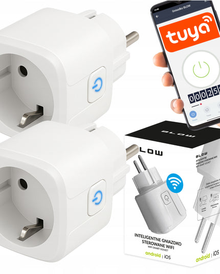 2x Programuojamas laikmatis, Wi-Fi išmanusis lizdas TUYA, galios matuoklis, 16A