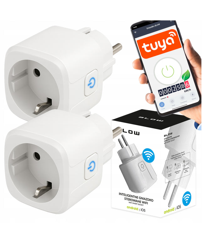 2x Programuojamas laikmatis, Wi-Fi išmanusis lizdas TUYA, galios matuoklis, 16A