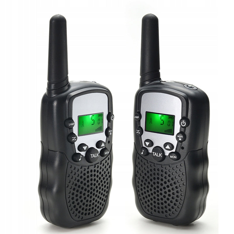 2 x RADijo ryšio (Walkie Talkie) racijos PMR su žibintuvėliu ir ekranu