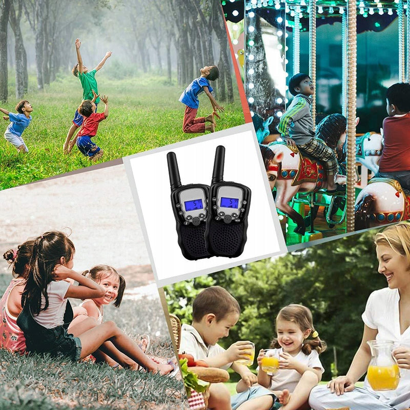 2 x RADijo ryšio (Walkie Talkie) racijos PMR su žibintuvėliu ir ekranu