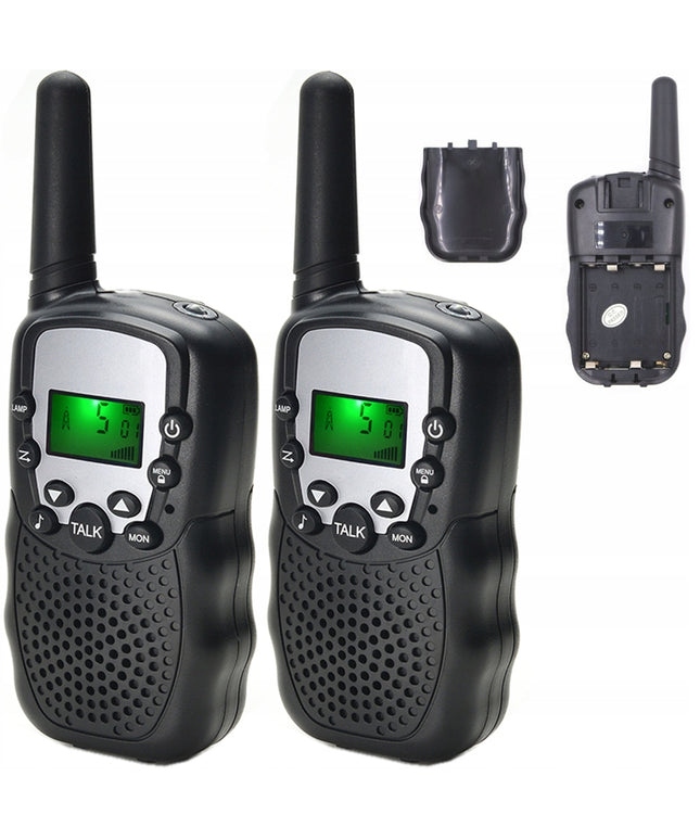 2x Walkie Talkie Trumpabangės Racijos PMR su Ekranu ir Žibintuvėliu