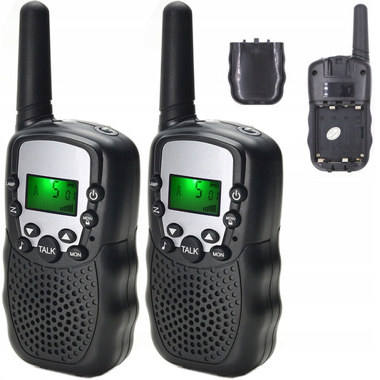 2x Walkie Talkie Trumpabangės Racijos PMR su Ekranu ir Žibintuvėliu