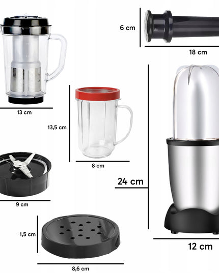 Virtuvinis kombainas maišytuvas su sulčiaspaudės funkcija 4x puodeliai XXL rinkinys