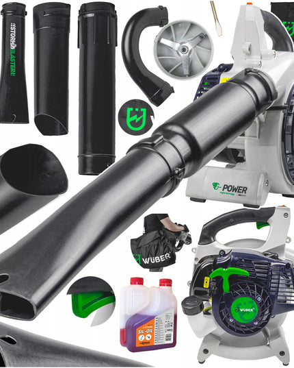 Benzininis lapų pūstuvas Wuber 750 W, maišo talpa 50 l, svoris 4,4 kg