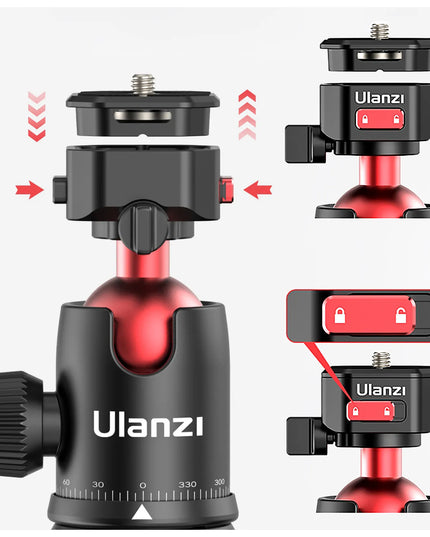 Apverčiamas trikojis ULANZI TT31 su tvirta panoramine galvute, apkrova iki 4 kg