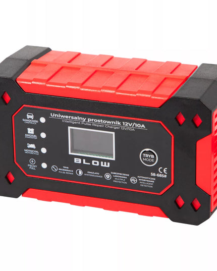 Akumuliatoriaus įkroviklis LCD 12V 10A su remonto funkcija automatinis