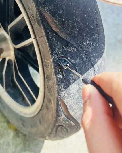 20x vulkanizuojamų įsukamų padangų taisymo rinkinys, lopai, replės