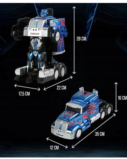 HollaKids 2 viename nuotoliniu būdu valdomas „Autobot Optimus“ robotas-automobilis su USB įkraunamu akumuliatoriumi