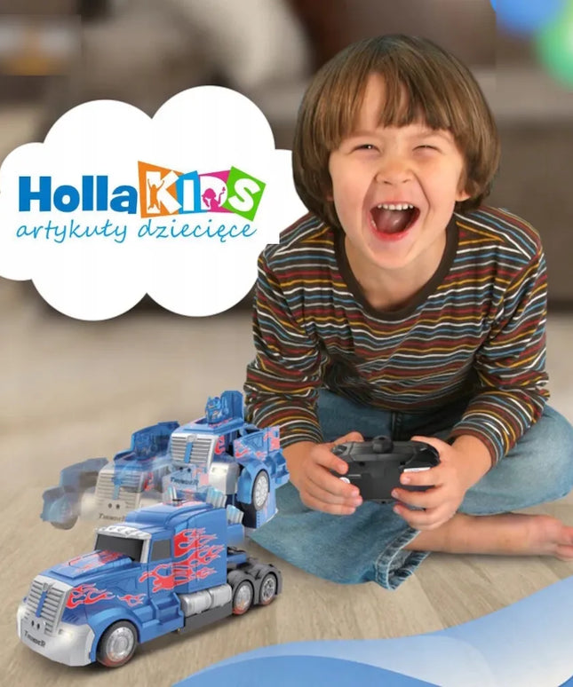 HollaKids 2 viename nuotoliniu būdu valdomas „Autobot Optimus“ robotas-automobilis su USB įkraunamu akumuliatoriumi