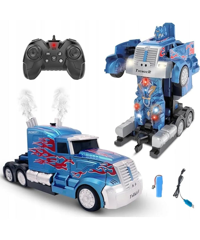 HollaKids 2 viename nuotoliniu būdu valdomas „Autobot Optimus“ robotas-automobilis su USB įkraunamu akumuliatoriumi