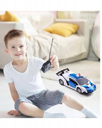 HollaKids „Autoboty 2w1“ – nuotoliniu būdu valdomas policijos automobilis-robotas, transformuojamas vienu mygtuku