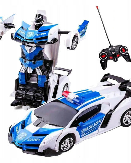 HollaKids „Autoboty 2w1“ – nuotoliniu būdu valdomas policijos automobilis-robotas, transformuojamas vienu mygtuku