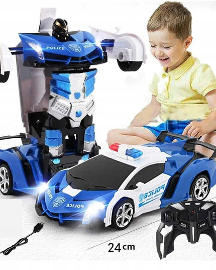 HollaKids „Autoboty 2w1“ – nuotoliniu būdu valdomas policijos automobilis-robotas, transformuojamas vienu mygtuku