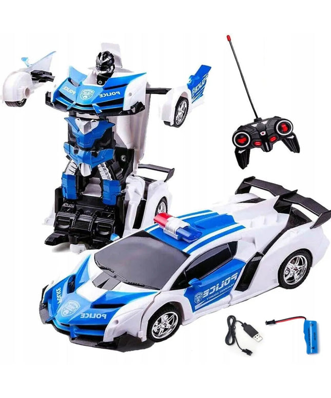 HollaKids „Autoboty 2w1“ – nuotoliniu būdu valdomas policijos automobilis-robotas, transformuojamas vienu mygtuku