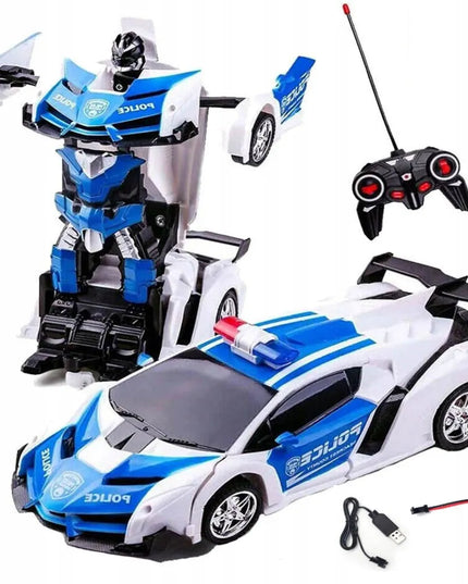 HollaKids „Autoboty 2w1“ – nuotoliniu būdu valdomas policijos automobilis-robotas, transformuojamas vienu mygtuku