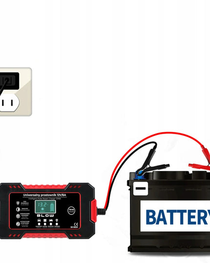 2 vnt. automatiniai išmanieji BLOW LCD 12 V 6 A akumuliatorių įkrovikliai