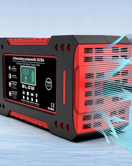 2 vnt. automatiniai išmanieji BLOW LCD 12 V 6 A akumuliatorių įkrovikliai