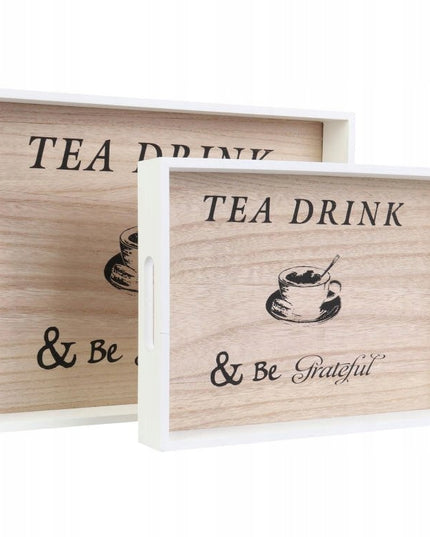 2x MEDINIS PADĖKLAS pusryčių padėklas patiekimo padėklas padavėjo