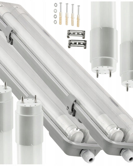 2x Hermetinis šviestuvas 120cm + LED vamzdžiai dirbtuvėms, garažui