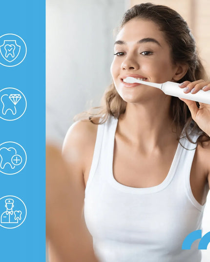 2x Maltec Toothie X2in1 elektrinis dantų šepetėlis, 6 keičiamų galvučių rinkinys su įkrovikliu
