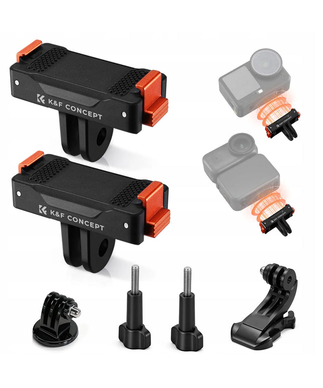 2 vnt. magnetiniai greito atjungimo laikikliai DJI Osmo Action 6 / Nano kameroms, GoPro ir 1/4"