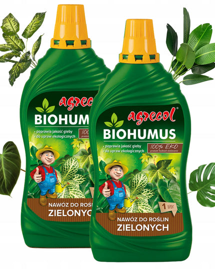 2x Biohumus EKO trąšos žaliems augalams Monstera Juka Fikus Agrecol 1l