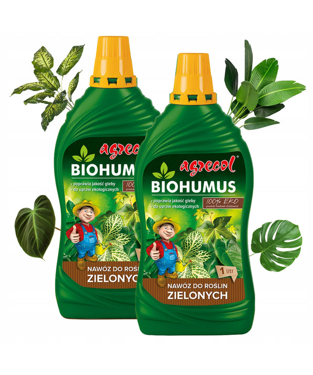 2x Biohumus EKO trąšos žaliems augalams Monstera Juka Fikus Agrecol 1l