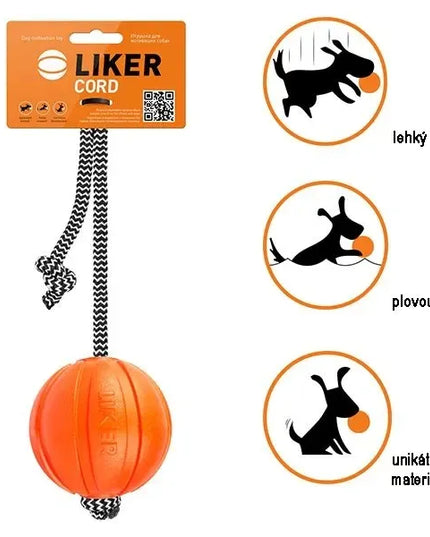 2x LIKER Cord 9 šunų kamuoliukas su virve aportavimui, didelėms veislėms