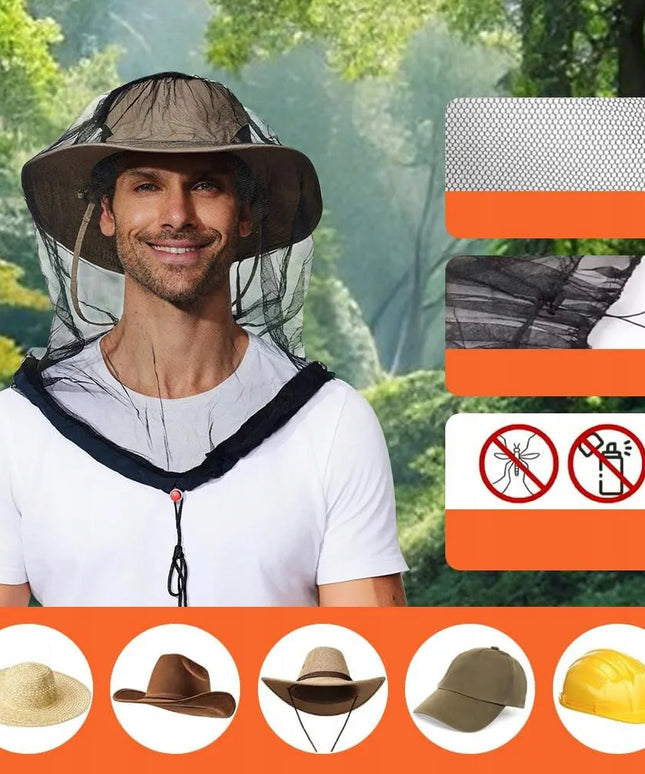 2x tinklelis nuo uodų ant galvos, apsauga nuo vabzdžių, 2 vnt.