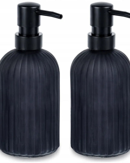 2x Vilde juodi stikliniai muilo dozatoriai, 400 ml
