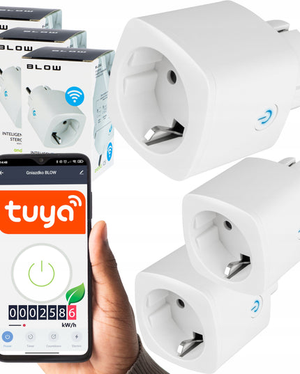 3× Išmanusis WiFi lizdas TUYA, galios matuoklis, programuotojas, laikmatis