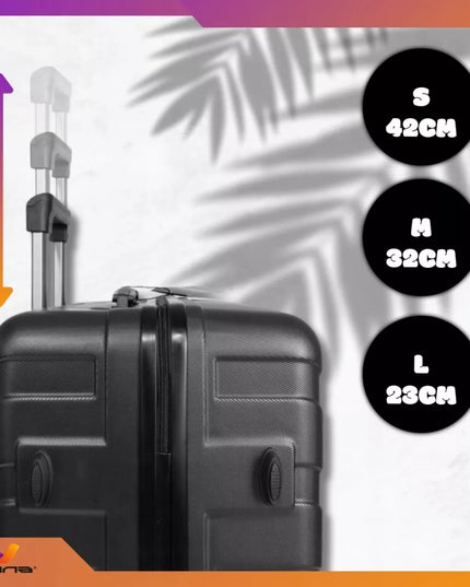 3 kelioninių lagaminų rinkinys 3-in-1 ABS bagažas ant ratukų 94L+63L+40L