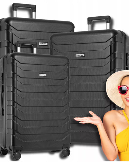 3 kelioninių lagaminų rinkinys 3-in-1 ABS bagažas ant ratukų 94L+63L+40L