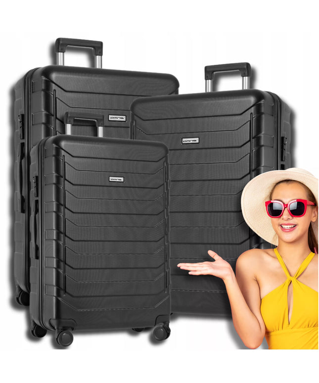 3 kelioninių lagaminų rinkinys 3-in-1 ABS bagažas ant ratukų 94L+63L+40L