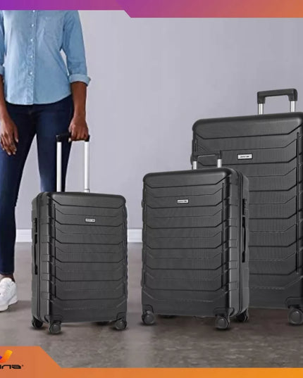 3 kelioninių lagaminų rinkinys 3-in-1 ABS bagažas ant ratukų 94L+63L+40L