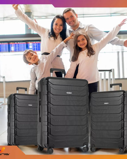 3 kelioninių lagaminų rinkinys 3-in-1 ABS bagažas ant ratukų 94L+63L+40L