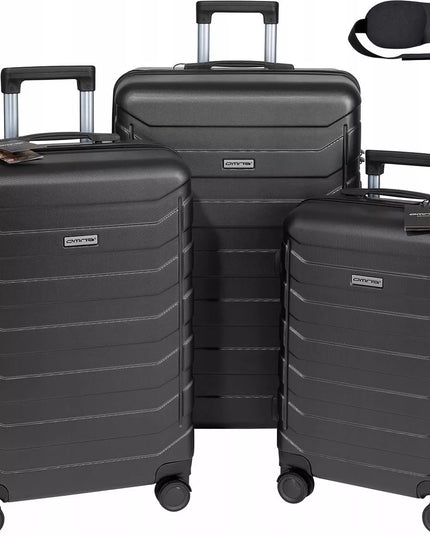 3 kelioninių lagaminų rinkinys 3-in-1 ABS bagažas ant ratukų 94L+63L+40L