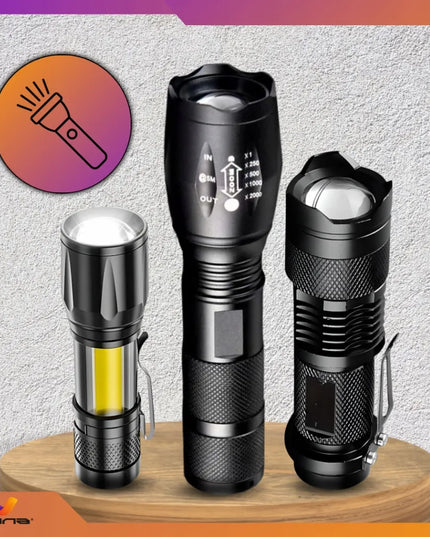3 LED taktinių žibintuvėlių rinkinys Omna