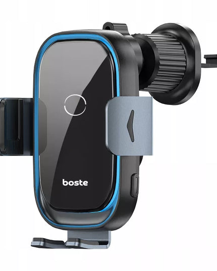 AUTOMATINIS telefono laikiklis į ventiliacijos groteles su greituoju 15W Qi belaidžiu įkrovikliu