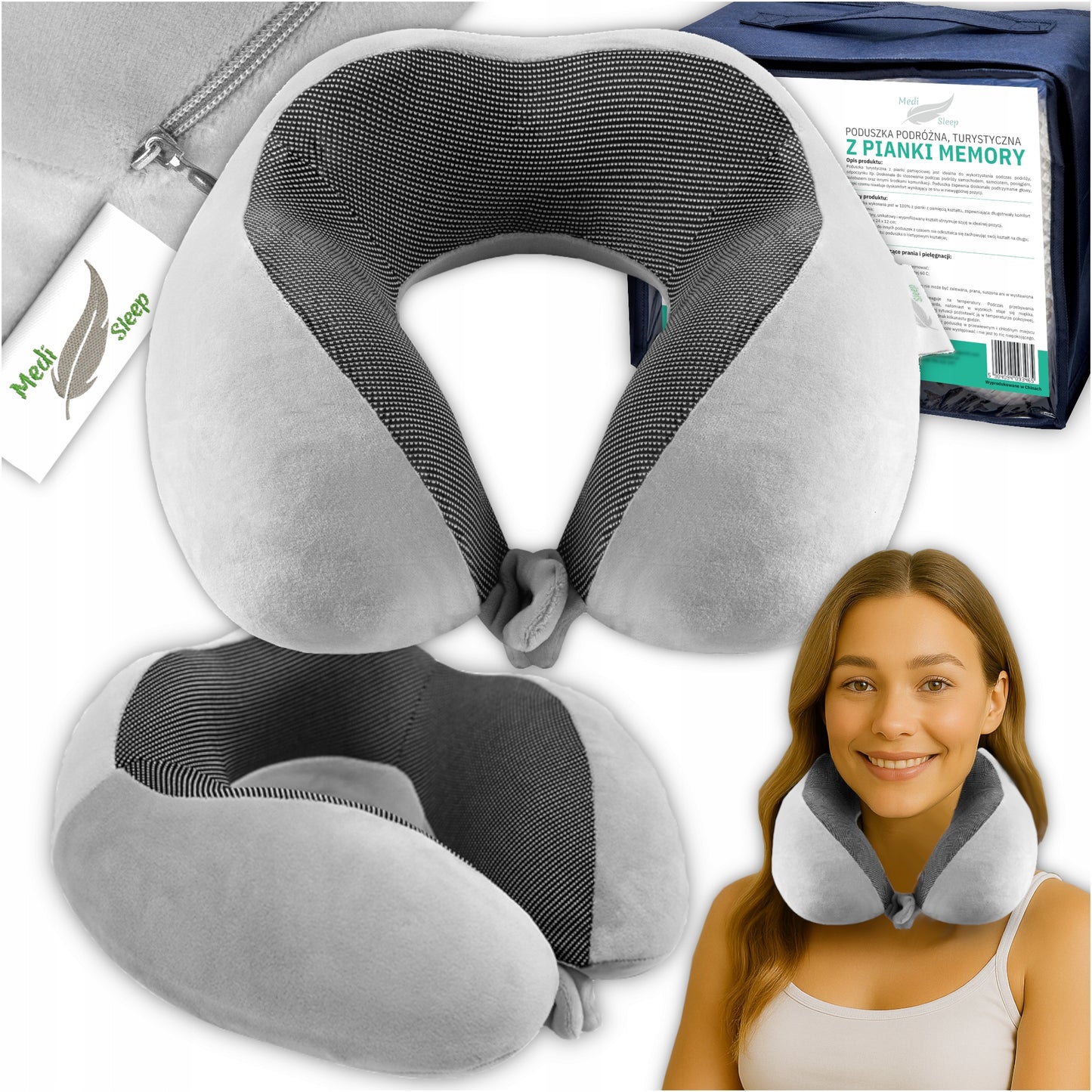 Kelioninė kaklo pagalvėlė, automobilio atrama, atminties putų