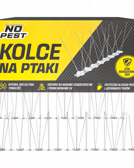 Apsauginiai spygliai nuo paukščių No-Pest, balandžių ir kirų atbaidymas, nerūdijančio plieno, tankūs, 50 cm