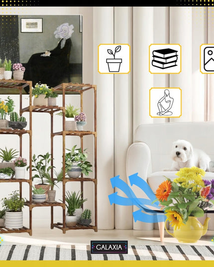 Stovintis gėlių stovas Gėlės Augalai Medinės lentynos