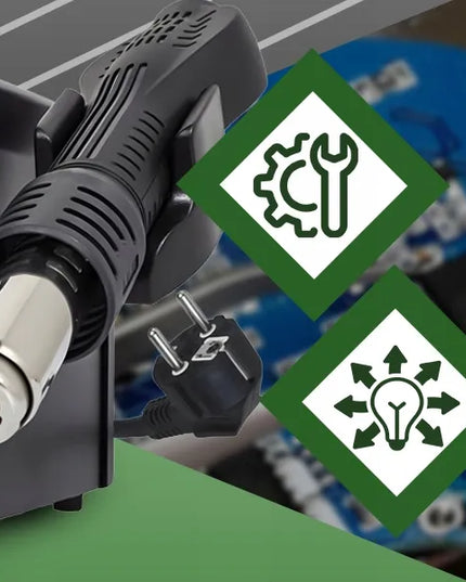 RETOO ER1206 plastiko suvirinimo stotis „Hot Air“, 750 W, 4 antgaliai, 6 plastiko užpildo strypai
